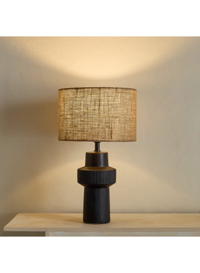 Home Box Emzie Table Lamp - Black with Linen Shade - Image 2